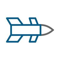 Rocket icon, missile symbol, concept of speed, power, and technology. vector
