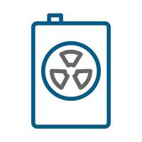 Radioactive waste storage container icon. Concept of nuclear energy, pollution, and danger. vector