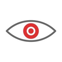 Red eye icon. Concept of vision, surveillance, and observation. vector