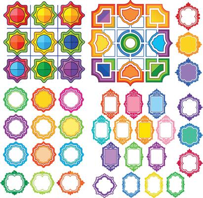 Islamic decorative shapes baroque frame
