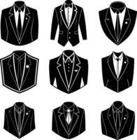 silhouette suite illustration with white background. vector