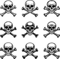 a skull crossbones illustration on a white background. vector