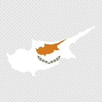 Republic of Cyprus map silhouette with flag. vector