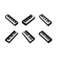 Piano Keyboard with and Linocut Silhouette Design vector