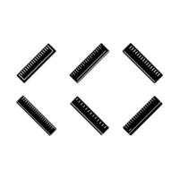Ruler Icon and Linocut Silhouette Design vector