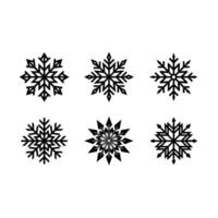 Snowflake Icon - and Linocut Silhouette Design vector