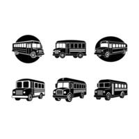 School Bus Icon - and Linocut Silhouette Design vector