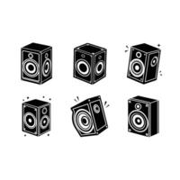 Speaker Icon and Linocut Silhouette Design vector