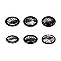 Sashimi and Linocut Silhouette Design vector