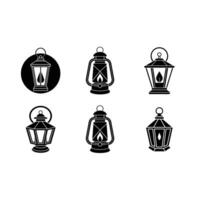 Lantern Fanous Icon - and Linocut Silhouette Design vector
