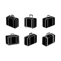 Suitcase Icon - and Linocut Silhouette Design vector