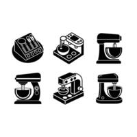 Mixer Icon and Linocut Silhouette Design vector