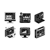 Trading Platform and Linocut Silhouette Design vector