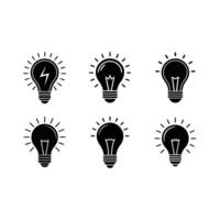 Lightbulb Icon and Linocut Silhouette Design vector