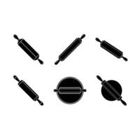 Rolling Pin Icon - and Linocut Silhouette Design vector