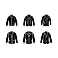 Stylish Jacket Icon - and Linocut Silhouette Design vector