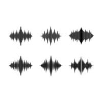 Sound Wave - Linocut Silhouette Design for Modern Graphics vector