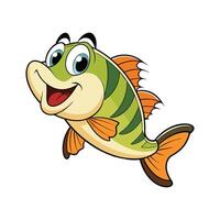 A Happy Cartoon Style Smiling Bass Fish vector