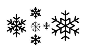 A Set of Black Snowflake Icons vector