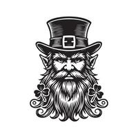 Leprechaun with a Bowtie and Hat vector