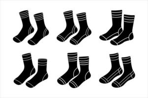 Simple Black and White Socks Illustration vector