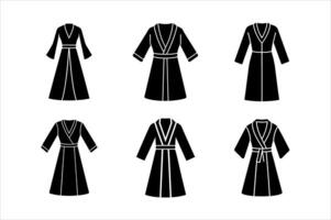 Stylish Black Bathrobes in Flat Design vector