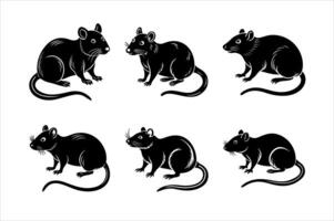 rat silhouette icon on a white background vector