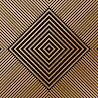 Geometric Diamond-shaped Pattern With Bold Gold Lines On Black Background, Modern Optical Design vector