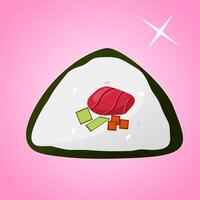Sushi roll wirh cucumber, carot, and salmon vector