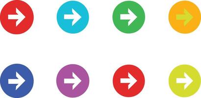 Colorful Circular Right Arrows Web UI Design Elements vector