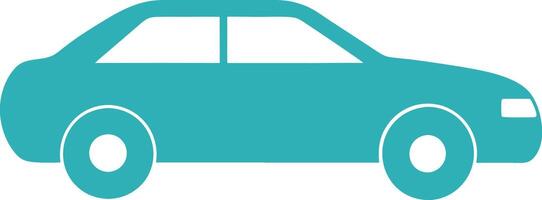 Teal Car Icon Simple Side View, Automobile Graphic, Vehicle Silhouette vector