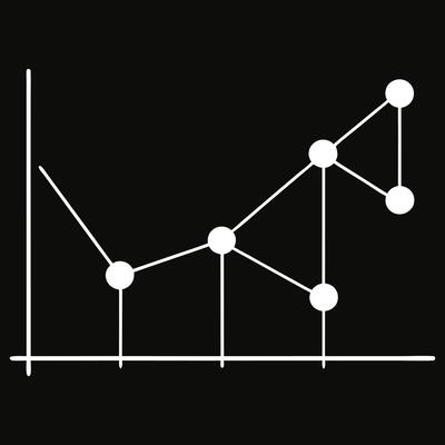 Network Graph Nodes, Connections, Data Visualization, Trend Analysis, Chart, White, Black, Simple, M
