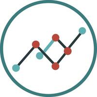 Abstract Data Visualization Connected Nodes, Growth Chart, Teal, Red Dots vector
