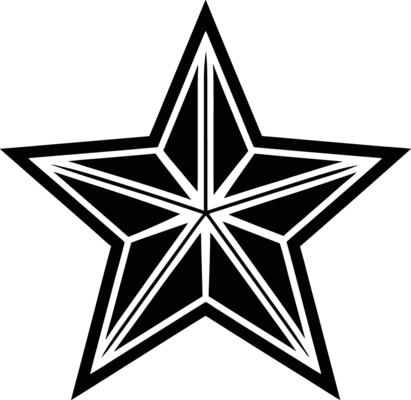 Black EightPointed Star Geometric Design Graphic Art
