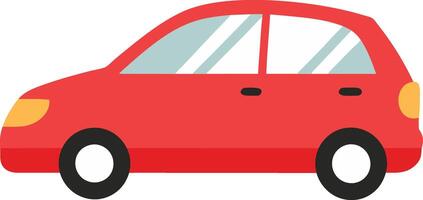 Red Hatchback Car Illustration Simple Side View Design vector