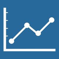Simple White Line Graph Data Chart Showing Growth Trend vector
