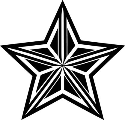 Geometric Black and White EightPointed Star Design Graphic