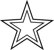 Double Line Star Shape Geometric, Graphic, Simple, Black, White, Design, Element, Icon, Symbol, Illu vector