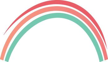 Pastel Rainbow Arc Soft Hues, Gentle Curves, Colorful Design vector