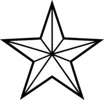 Geometric EightPointed Star, Black Outline, Simple Design, Sharp Lines, Bold Shape, Graphic Element, vector