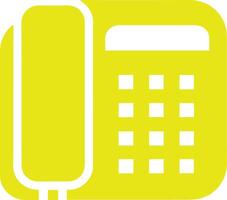 Yellow Landline Phone Icon Communication, Technology, Device, Dialer vector