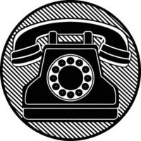 Retro Rotary Phone Icon Vintage Communication Device Graphic vector