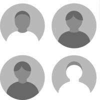 Four Gray Circle User Profile Placeholder Icons vector