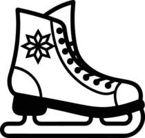 Ice Skating Boot Winter Snowflake Sport Activity Fun vector
