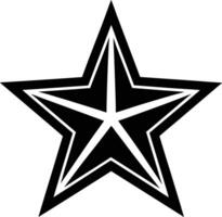 Bold Black Star Graphic Design, Sharp Points, FivePointed Star vector