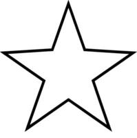 Simple Black Outline Star Shape, Graphic Design Element vector