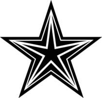 Bold Black Star Graphic Design Element Art, Simple, Sharp Lines vector