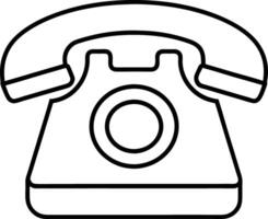 Retro Rotary Phone Icon Vintage Communication Device Outline vector