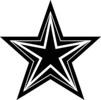 Bold Black Star Graphic Design Element, FivePointed Star Shape vector