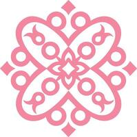 Pink Geometric Floral Design Ornamental Tile Pattern, Decorative Art vector